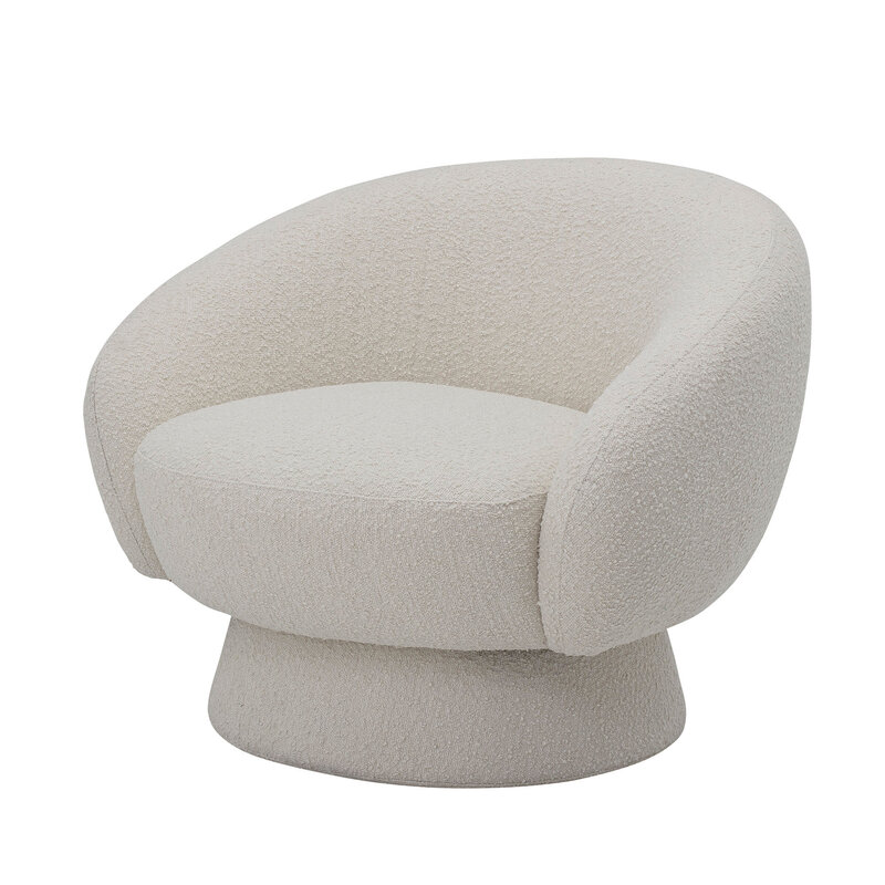Bloomingville-collectie Ted Lounge Chair, White, Polyester