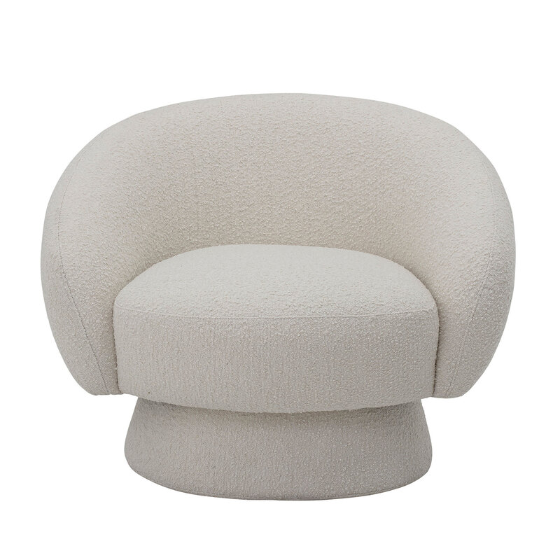 Bloomingville-collectie Ted Lounge Chair, White, Polyester