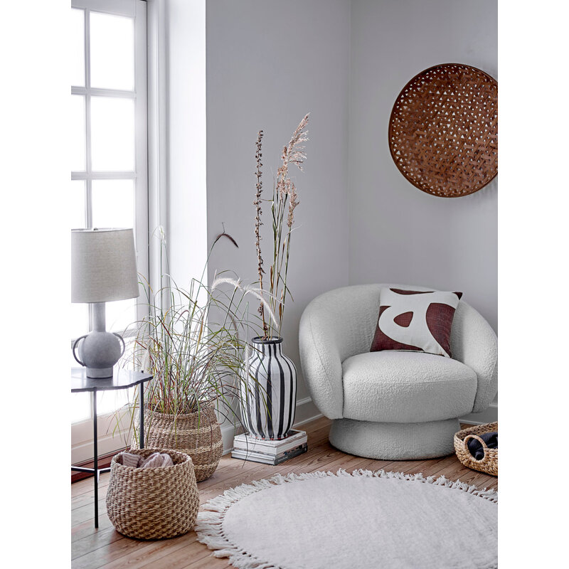 Bloomingville-collectie Ted Lounge Chair, White, Polyester