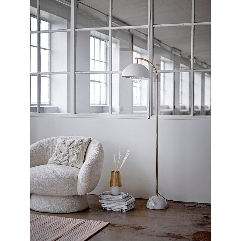 Bloomingville-collectie Ted Lounge Chair, White, Polyester