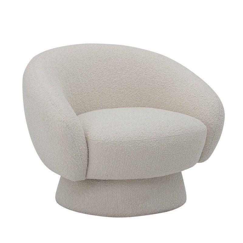 Bloomingville-collectie Ted Lounge Chair, White, Polyester