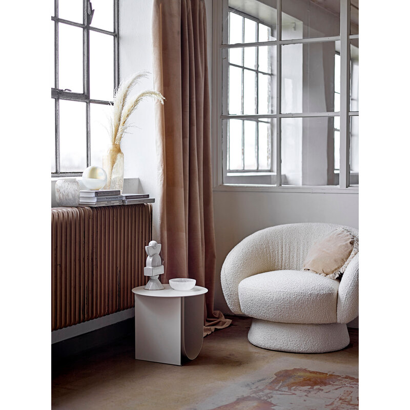 Bloomingville-collectie Ted Lounge Chair, White, Polyester