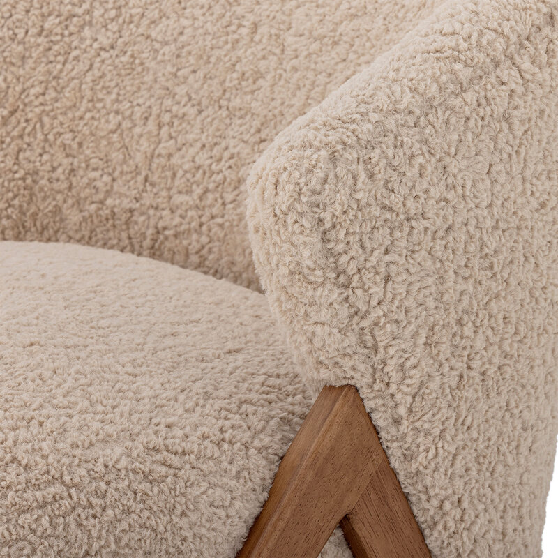 Bloomingville-collectie Camino Lounge Chair, Nature, Rubberwood