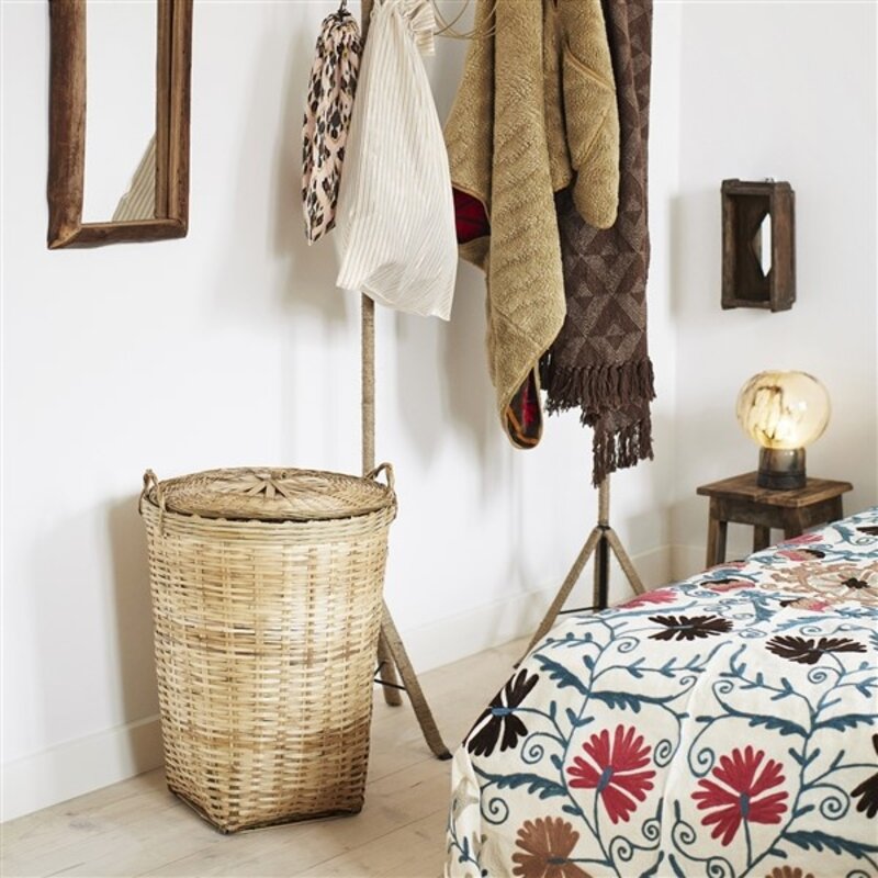 Madam Stoltz-collectie Rechargeable glass table lamp Greige, rust, dark grey