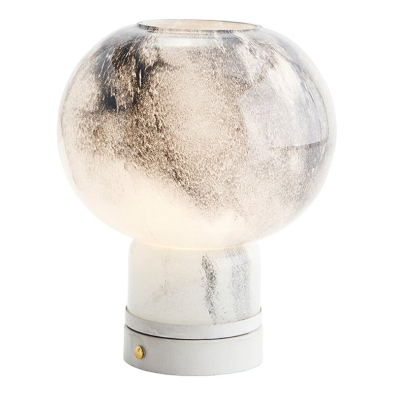 Madam Stoltz-collectie Rechargeable glass table lamp Dark grey, white