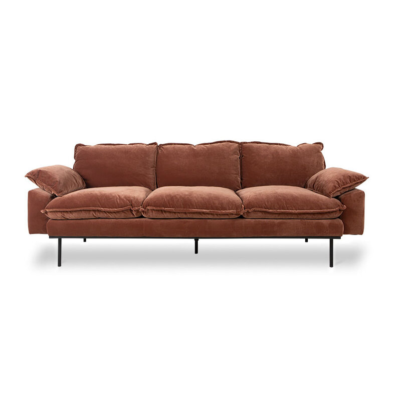 HKLIVING-collectie Retro sofa 3-zits royal velvet magnolia