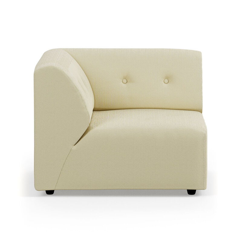HKLIVING-collectie Vint couch element left corduroy rib hay