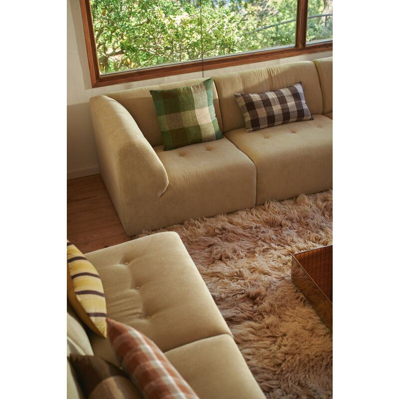 HKLIVING-collectie Vint bank element links corduroy rib hay