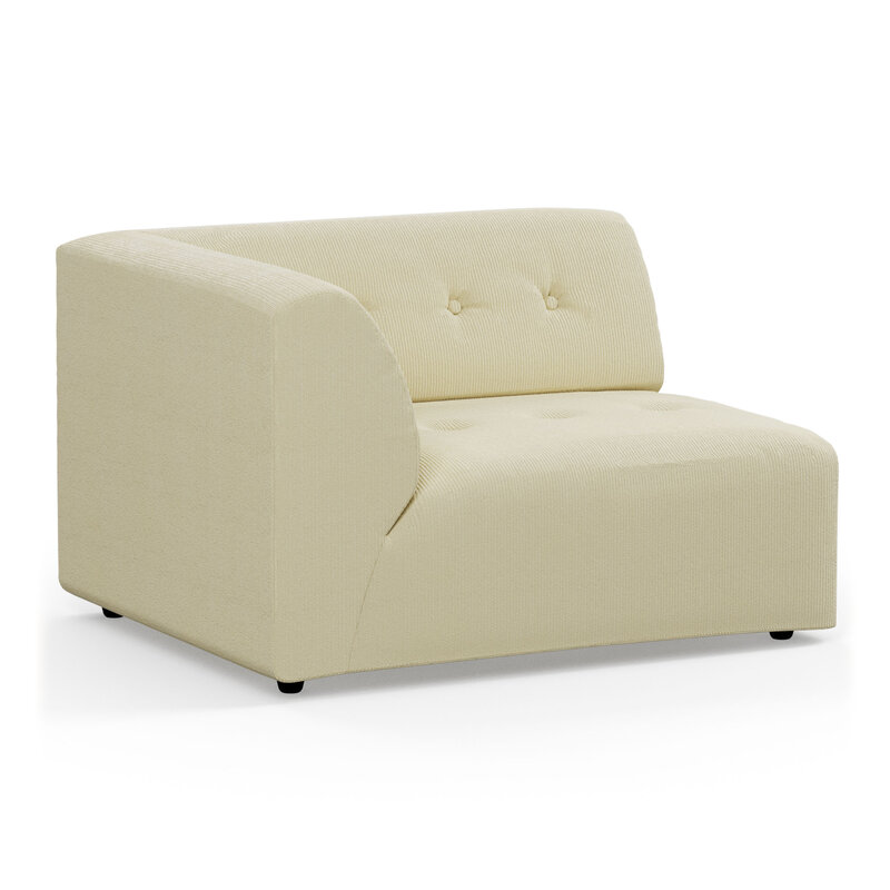 HKLIVING-collectie Vint couch element left 15-seat corduroy rib hay
