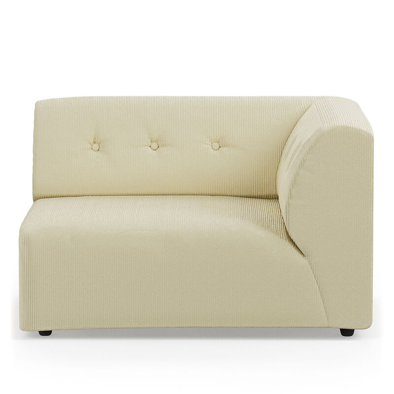 HKLIVING-collectie Vint couch element right 15-seat corduroy rib hay