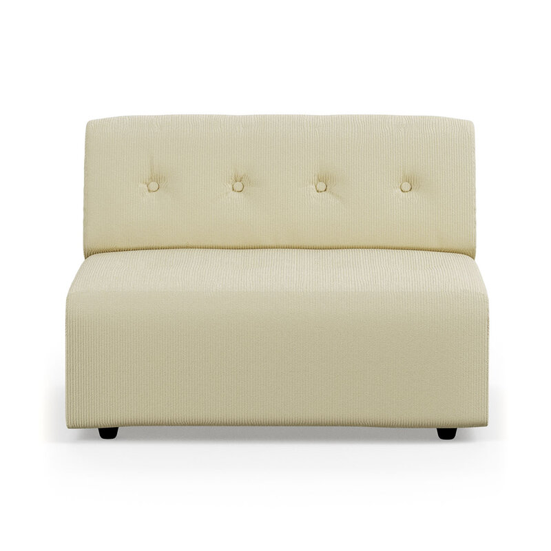 HKLIVING-collectie Vint couch element middle 15-seat corduroy rib hay