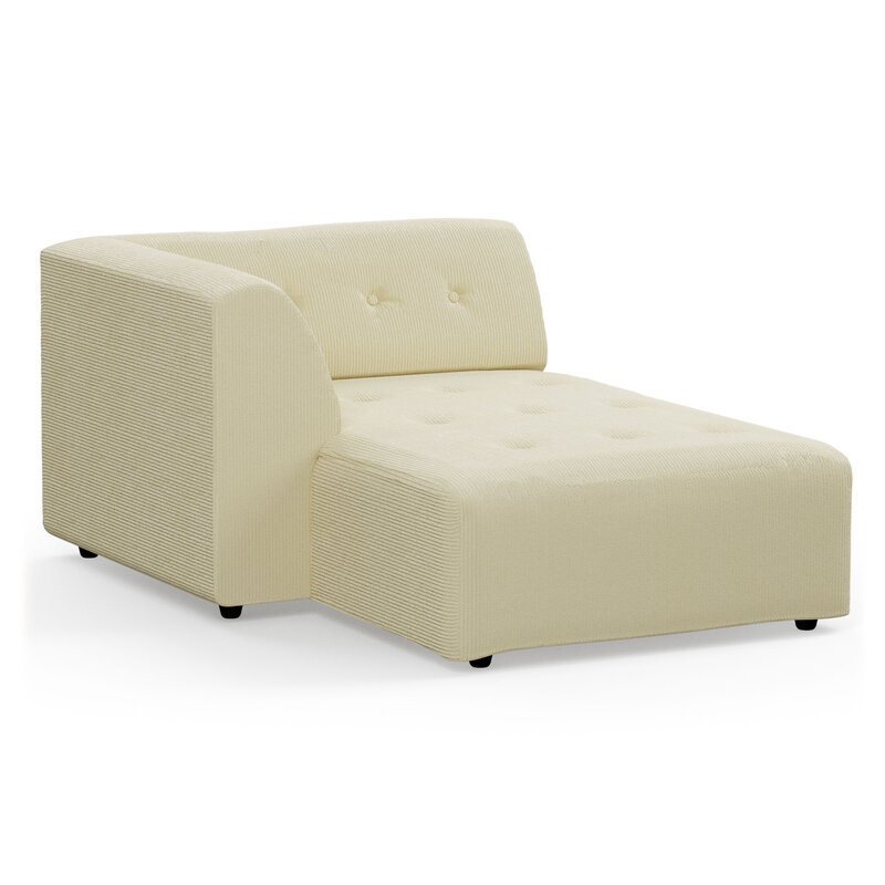 HKLIVING-collectie Vint couch element left divan corduroy rib hay