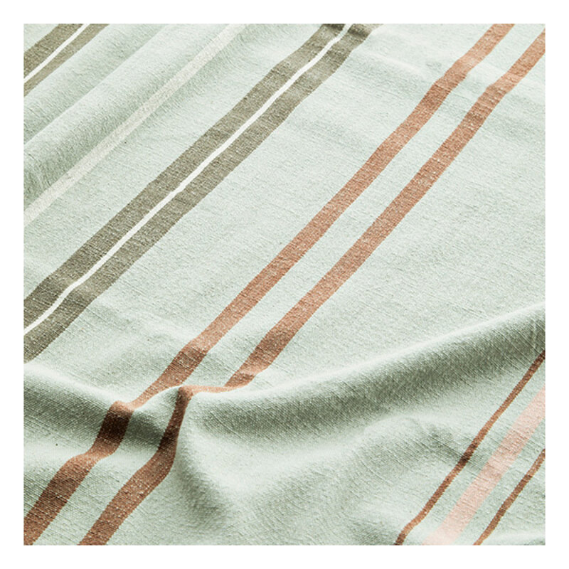 Madam Stoltz-collectie Striped table cloth Sage, rose, rust, white, grey