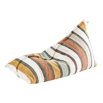 Madam Stoltz Handwoven bean bag chair Off white, yellow, burnt orange, green, taupe, charcoal
