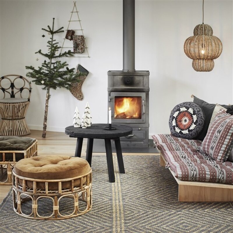 Madam Stoltz-collectie Fluwelen kussenhoes Grijs