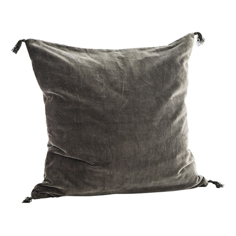 Madam Stoltz-collectie Fluwelen kussenhoes Grijs