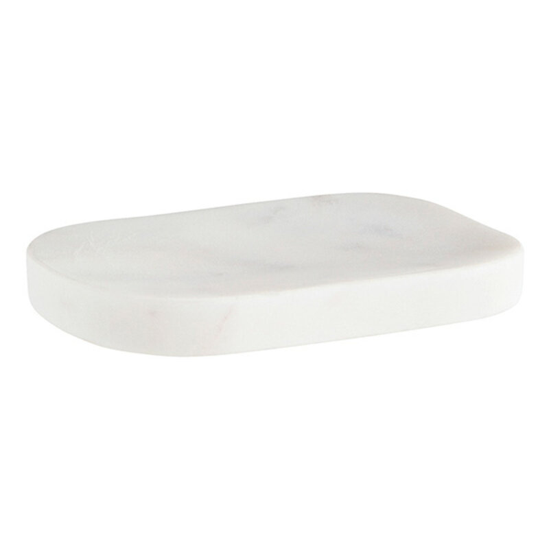 Madam Stoltz-collectie Marmeren zeepbakje wit 13x9x2 cm