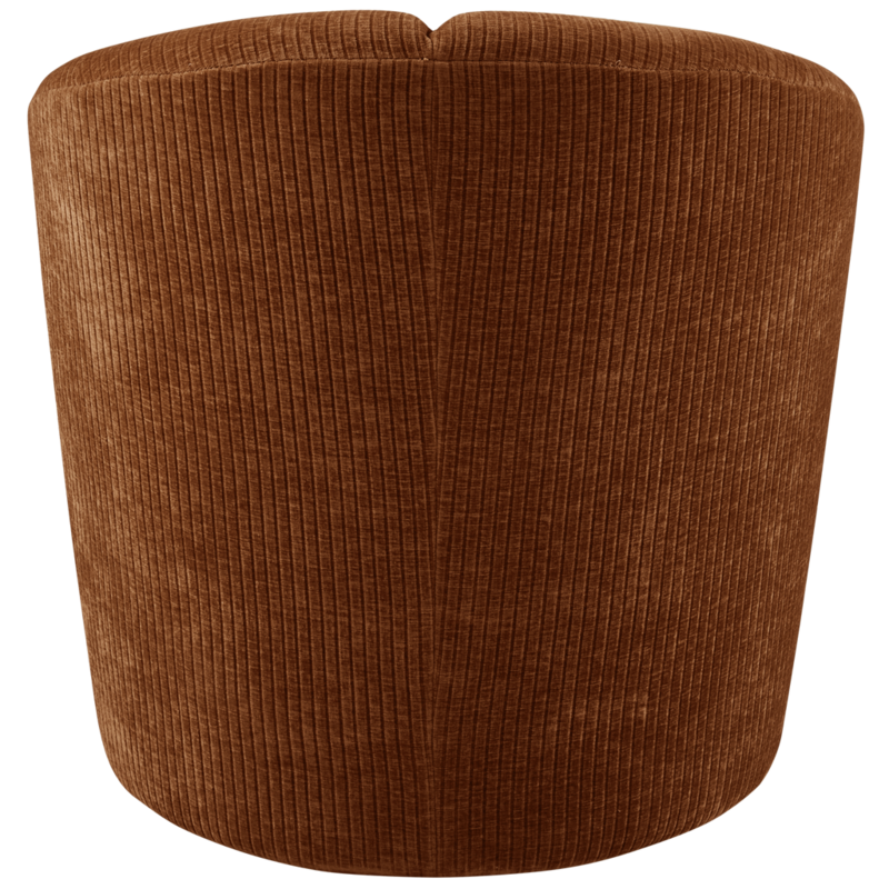 WOOOD-collectie Mojo Draaifauteuil Geweven Ribstof Roest Bruin