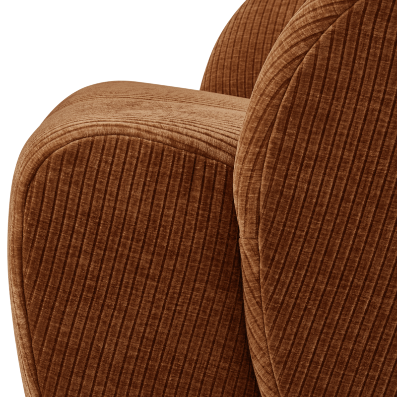 WOOOD-collectie Mojo Draaifauteuil Geweven Ribstof Roest Bruin