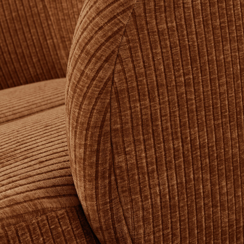 WOOOD-collectie Mojo Draaifauteuil Geweven Ribstof Roest Bruin