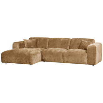 WOOOD Cloud Chaise Longue Links Geweven Chenille Honing Geel