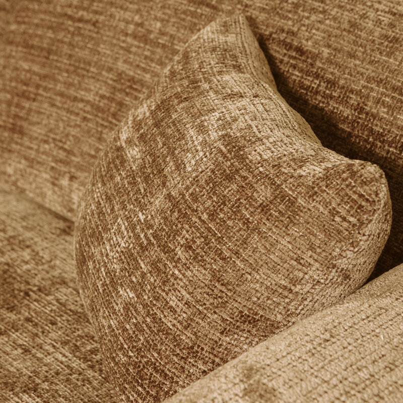 WOOOD-collectie Cloud Chaise Longue Links Geweven Chenille Honing Geel