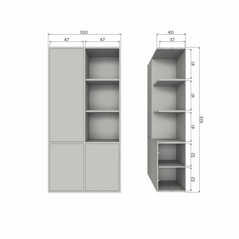 WOOOD-collectie Merel Opbergkast Grenen Dust [Fsc]
