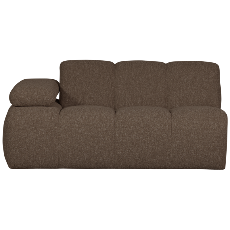WOOOD-collectie Mojo 1,5-Zits Met Arm Links Boucle Bruin Melange