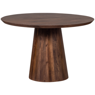 BePureHome Limit Eetkamertafel Rond Mango Hout Walnoot dia: 130Cm