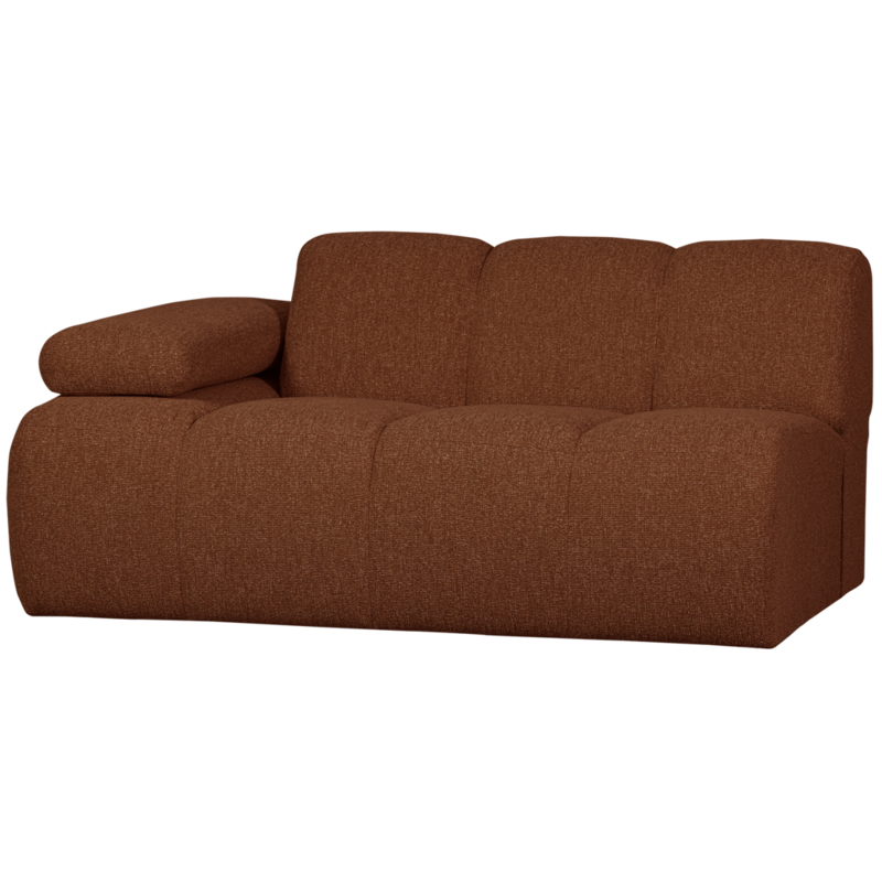 WOOOD-collectie Mojo 1,5-Zits Met Arm Links Boucle Roest Bruin Melange