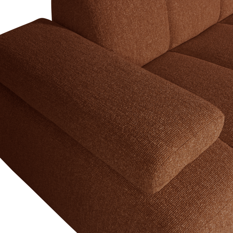 WOOOD-collectie Mojo 1,5-Zits Met Arm Links Boucle Roest Bruin Melange