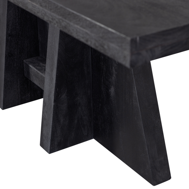 WOOOD-collectie Kean Eettafel Met Middenpoot Mango Zwart 220X100Cm
