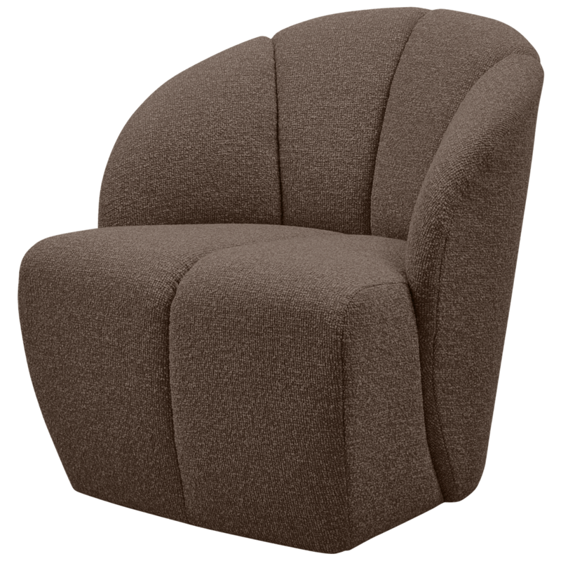 WOOOD-collectie Mojo Draaifauteuil Boucle Bruin Melange