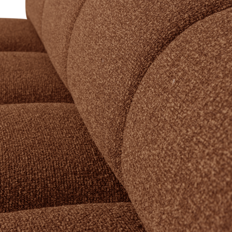 WOOOD-collectie Mojo Bankje 160Cm Met Rugleuning Boucle Roest Bruin Melange