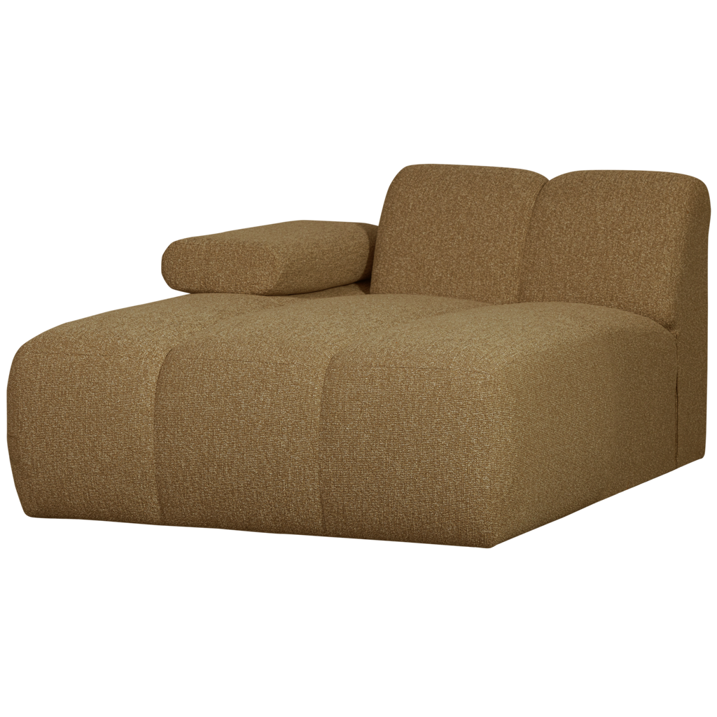 WOOOD-collectie Mojo Chaise Longue Element Links Boucle Geel/Bruin Melange