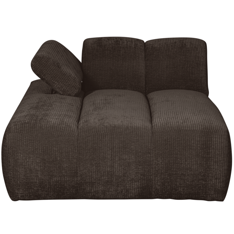 WOOOD-collectie Mojo Chaise Longue Element Links Geweven Ribstof Bruin