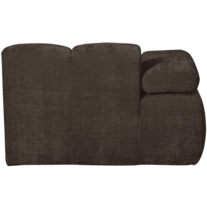 WOOOD-collectie Mojo Chaise Longue Element Links Geweven Ribstof Bruin