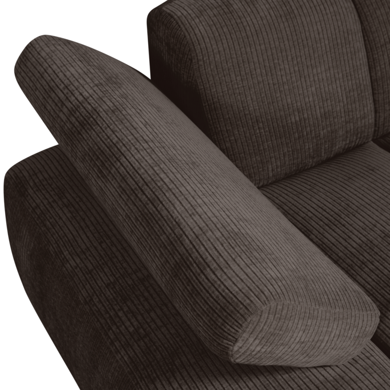 WOOOD-collectie Mojo Chaise Longue Element Links Geweven Ribstof Bruin
