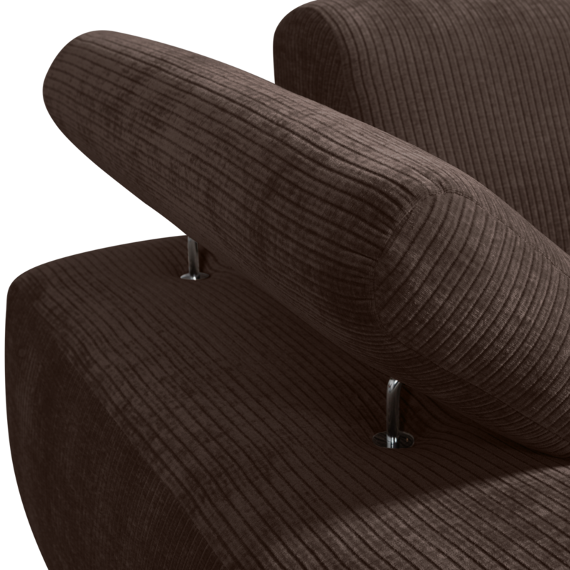 WOOOD-collectie Mojo Chaise Longue Element Links Geweven Ribstof Bruin