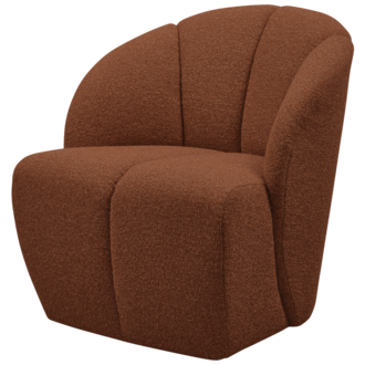 WOOOD Mojo Draaifauteuil Boucle Roest Bruin Melange