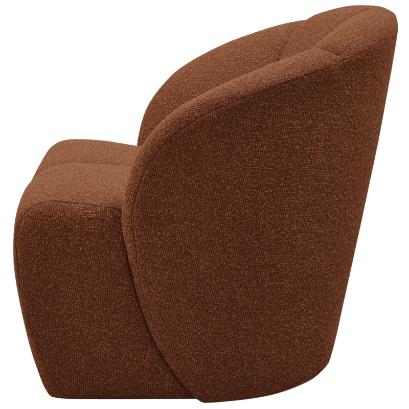 WOOOD-collectie Mojo Draaifauteuil Boucle Roest Bruin Melange