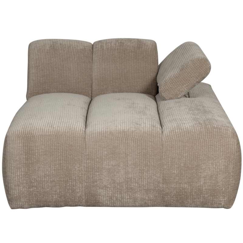 WOOOD-collectie Mojo Chaise Longue Element Rechts Geweven Ribstof Donkerzand