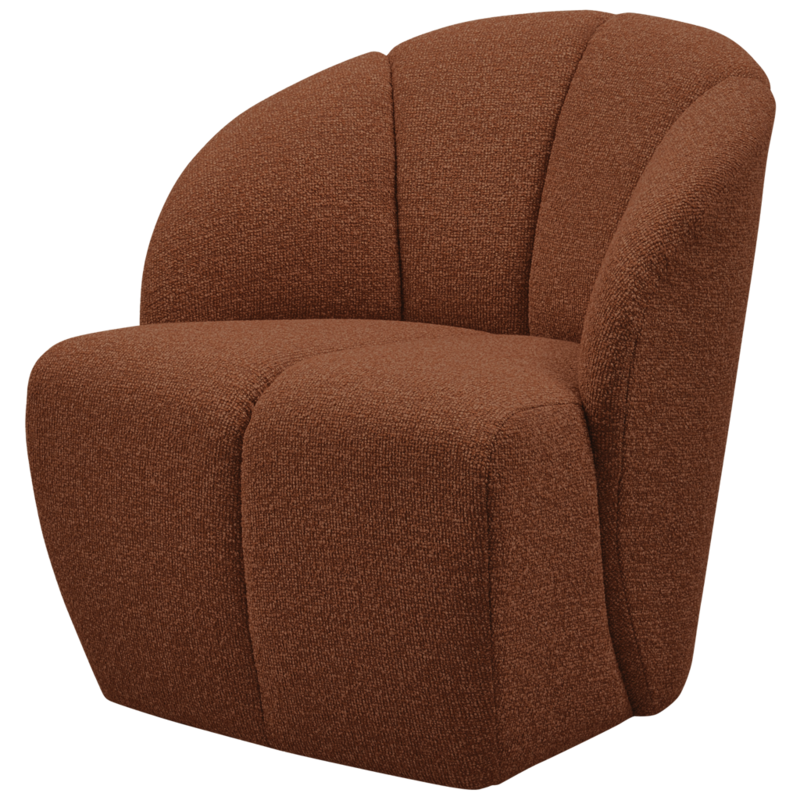 WOOOD-collectie Mojo Draaifauteuil Boucle Roest Bruin Melange