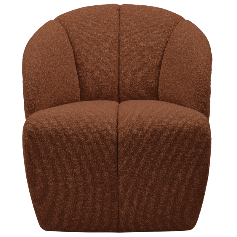 WOOOD-collectie Mojo Draaifauteuil Boucle Roest Bruin Melange