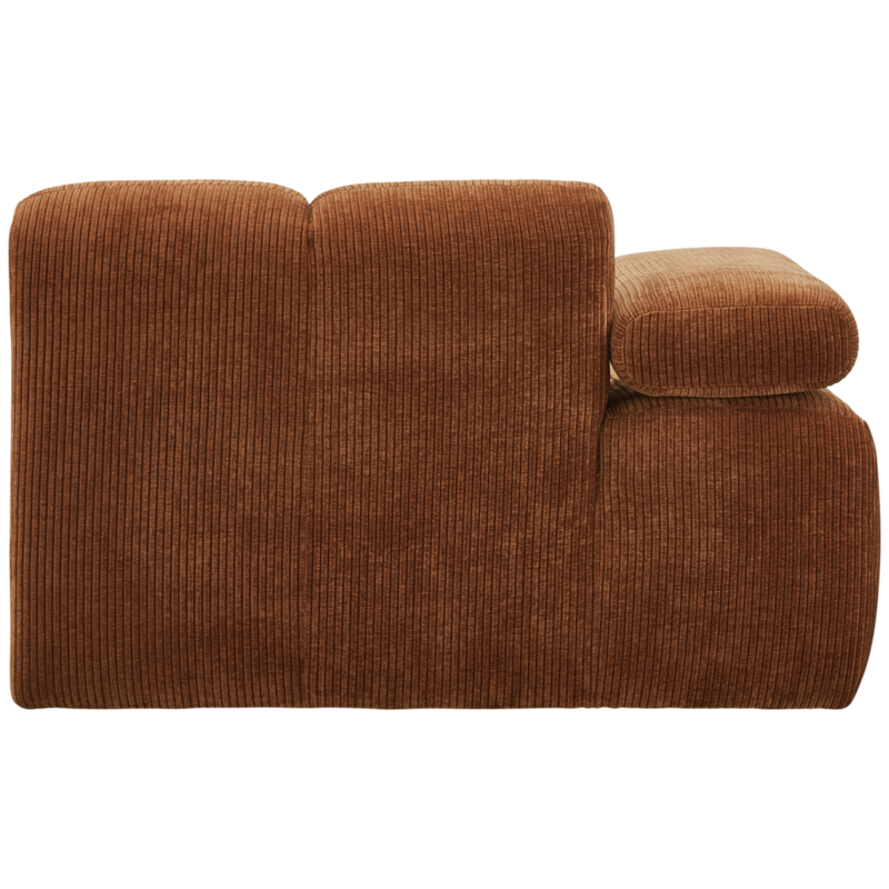 WOOOD-collectie Mojo 1-Zits Met Arm Links Geweven Ribstof Roest Bruin