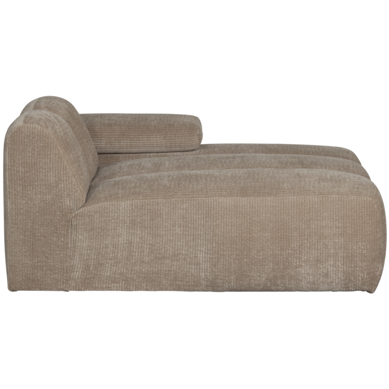 WOOOD-collectie Mojo Chaise Longue Element Rechts Geweven Ribstof Donkerzand