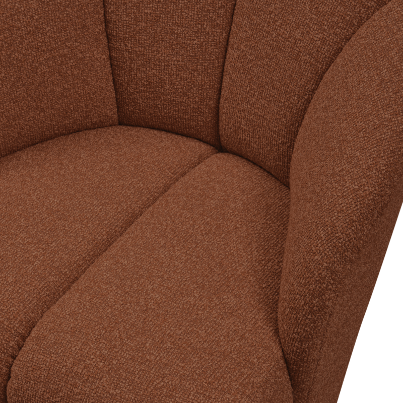 WOOOD-collectie Mojo Draaifauteuil Boucle Roest Bruin Melange