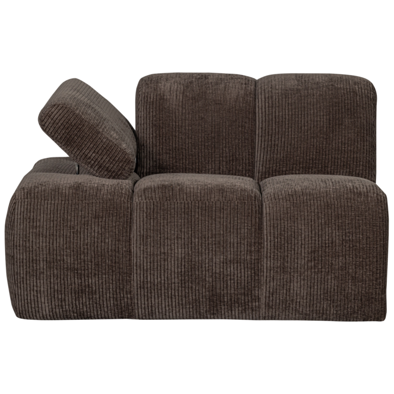 WOOOD-collectie Mojo 1-Zits Met Arm Links Geweven Ribstof Bruin