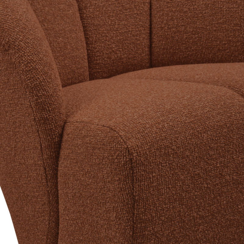 WOOOD-collectie Mojo Draaifauteuil Boucle Roest Bruin Melange