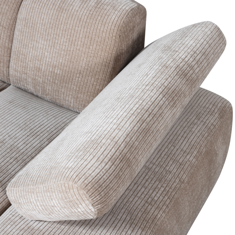 WOOOD-collectie Mojo Chaise Longue Element Rechts Geweven Ribstof Donkerzand